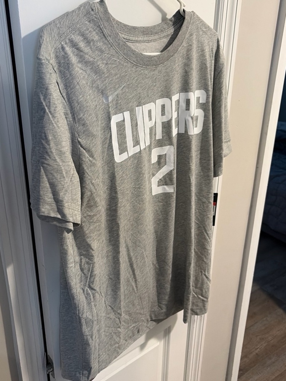 Nike Gray Clippers Graphic Tee with White Lettering